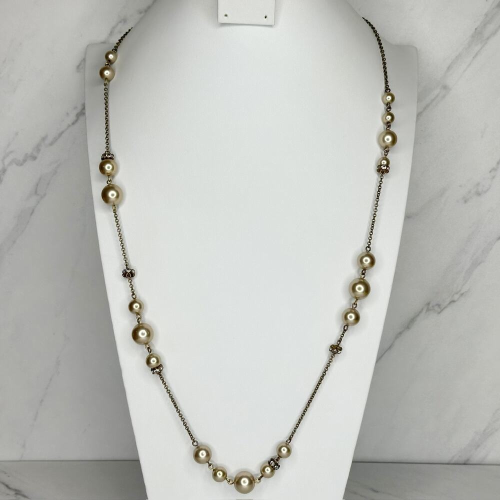 J.Crew Beaded Gold Tone Station Necklace ✨